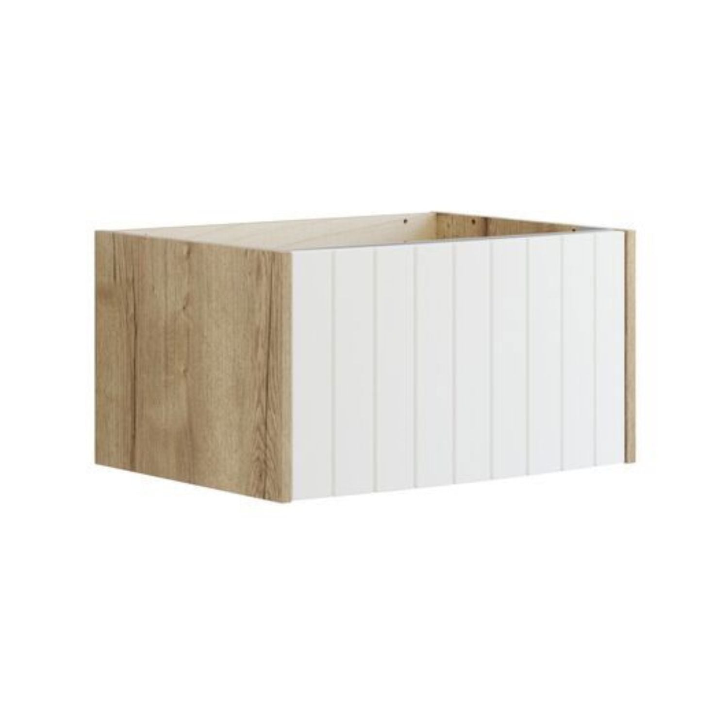 Dansani Inzo Vintage Rillet Servantskap 1 skuff - Buet Natur eik/hvit matt / 60cm Dansani Servantskap DA-R01-4014