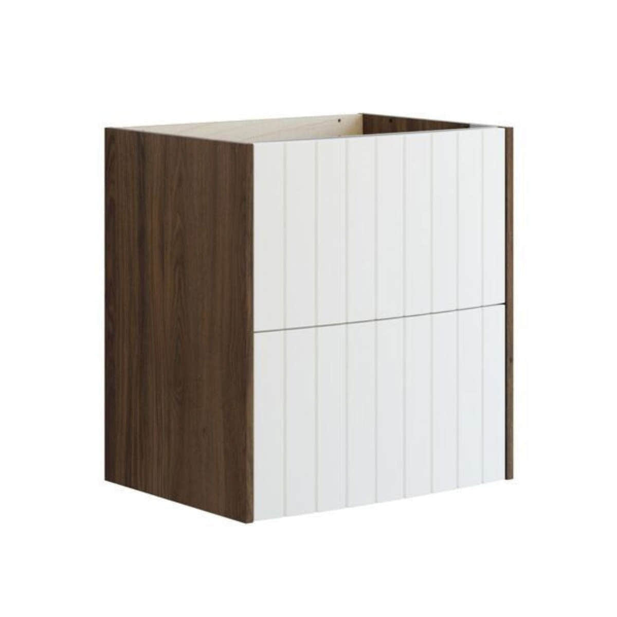 Dansani Inzo Vintage Rillet Servantskap - Buet Brun eik/hvit matt / 60cm Dansani Servantskap DA-R04-4015