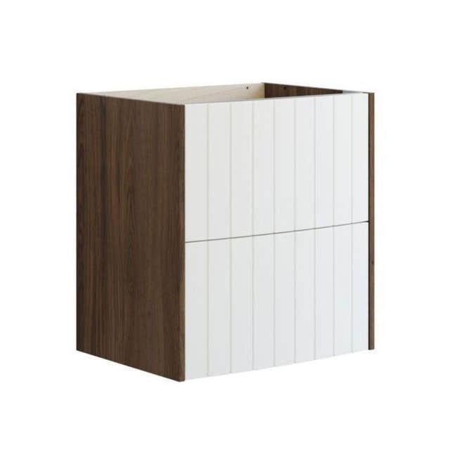 Dansani Inzo Vintage Rillet Servantskap - Buet Brun eik/hvit matt / 60cm Dansani Servantskap DA-R04-4015