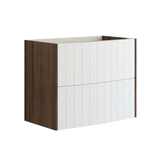 Dansani Inzo Vintage Rillet Servantskap - Buet Brun eik/hvit matt / 80cm Dansani Servantskap DA-R05-4015