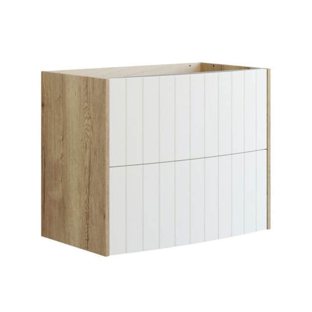 Dansani Inzo Vintage Rillet Servantskap - Buet Natur eik/hvit matt / 80cm Dansani Servantskap DA-R05-4014