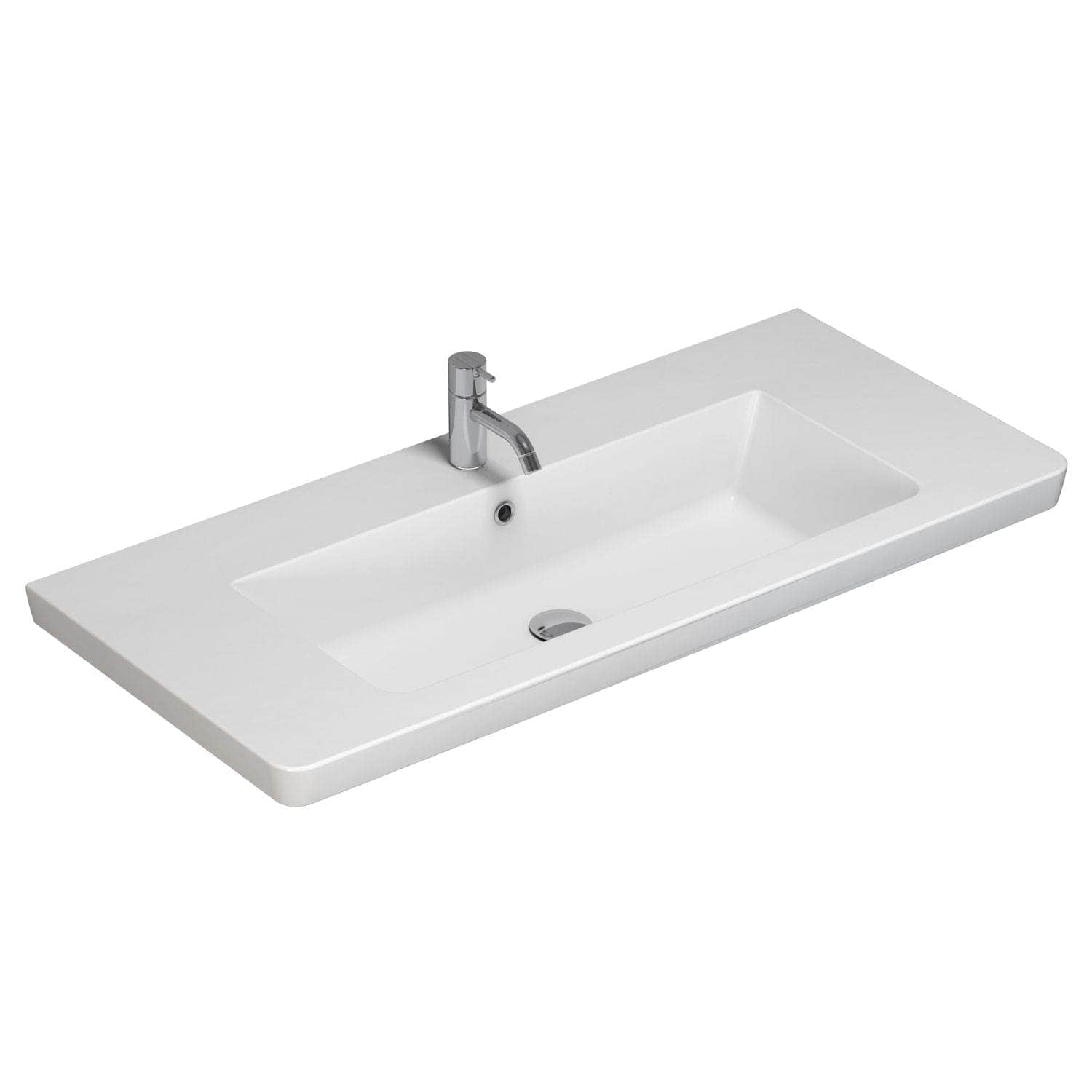 Dansani Larghetto Servant B60-120xH5xD46,5cm - med kranhull Hvit blank / 100cm Dansani Baderomsservant DA-538510003