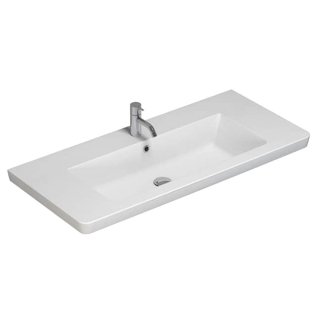 Dansani Larghetto Servant B60-120xH5xD46,5cm - med kranhull Hvit blank / 100cm Dansani Baderomsservant DA-538510003