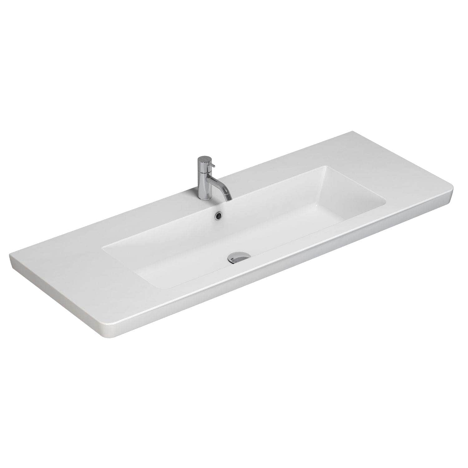 Dansani Larghetto Servant B60-120xH5xD46,5cm - med kranhull Hvit blank / 120cm Dansani Baderomsservant DA-538512003