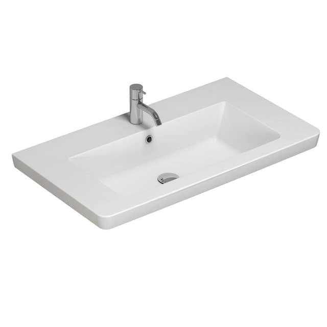 Dansani Larghetto Servant B60-120xH5xD46,5cm - med kranhull Hvit blank / 80cm Dansani Baderomsservant DA-538508003