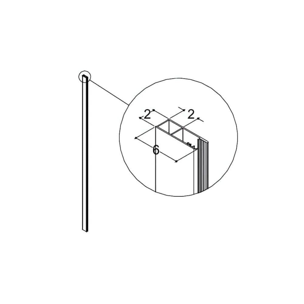Dansani Match Avstandsprofil C +20mm H199,5cm Sateng Dansani Veggprofil DA-1600525