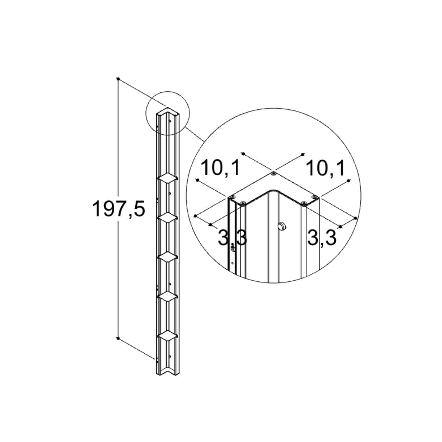 Dansani Match Tower til Modell D H197,5cm - 5 hyller Dansani Dusjhylle