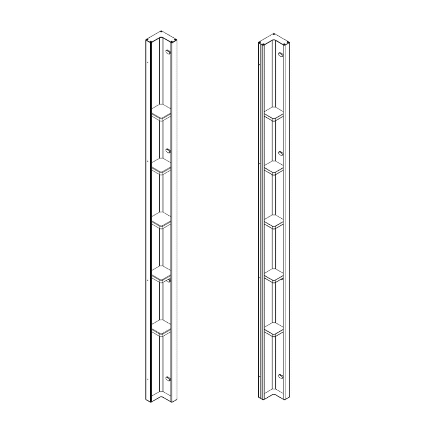 Dansani Match Tower til Modell D H197,5cm - 5 hyller Svart Dansani Dusjhylle DA-1603577