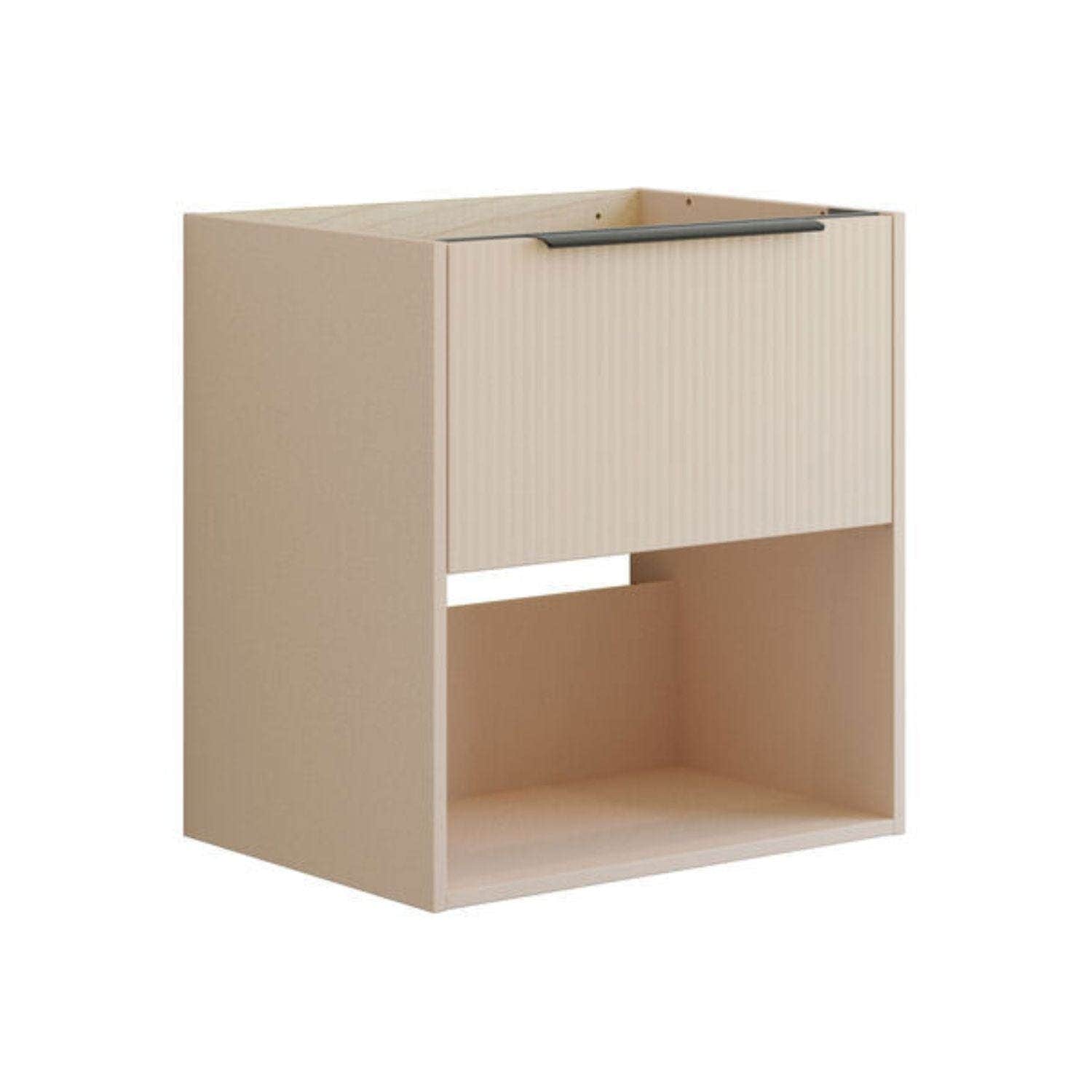 Dansani Mido+ Classic Stripet Servantskap Med skuff og åpent rom Sand matt / 60cm Dansani Servantskap DA-N24-N034