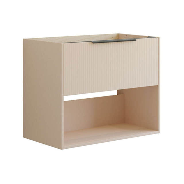 Dansani Mido+ Classic Stripet Servantskap Med skuff og åpent rom Sand matt / 80cm Dansani Servantskap DA-N25-N034