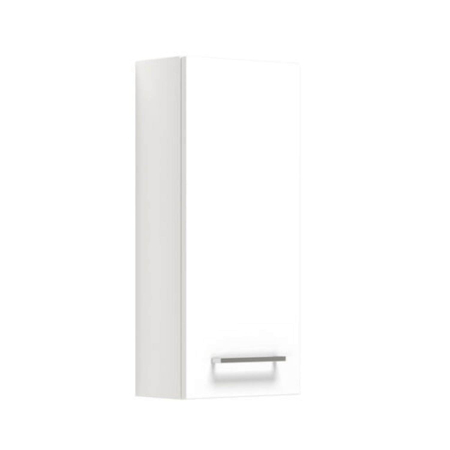 Dansani Mido+ Glatt Overskap 1 dør B30xH70xD19cm Hvit høyglans / Høyre hengslet Dansani Sideskap bad DA-P27-1112