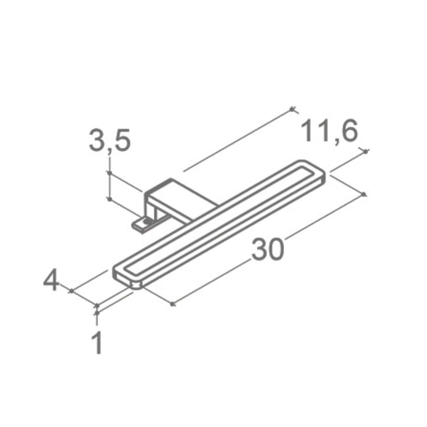 Dansani Mido+ Lampe Vela LED L300mm 230V Krom / 30cm Dansani Baderomsbelysning DA-190304080