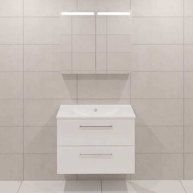 Dansani Mido+ Møbelpakke Servantskap med servant Hvit matt / 80cm / Top speilskap Dansani Møbelpakke bad BUN-MMA-2410-T