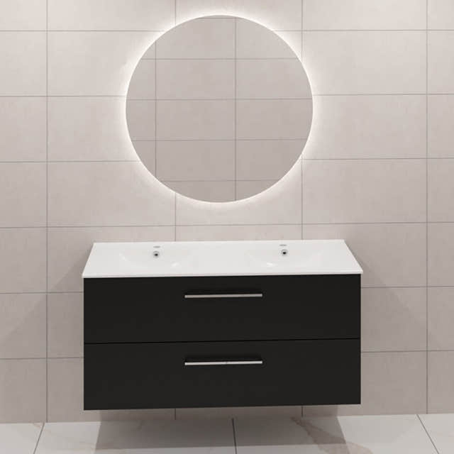Dansani Mido+ Møbelpakke Servantskap med servant Svart struktur / 120cm dobbel / Corona rundt Dansani Møbelpakke bad BUN-MMA-2729-C