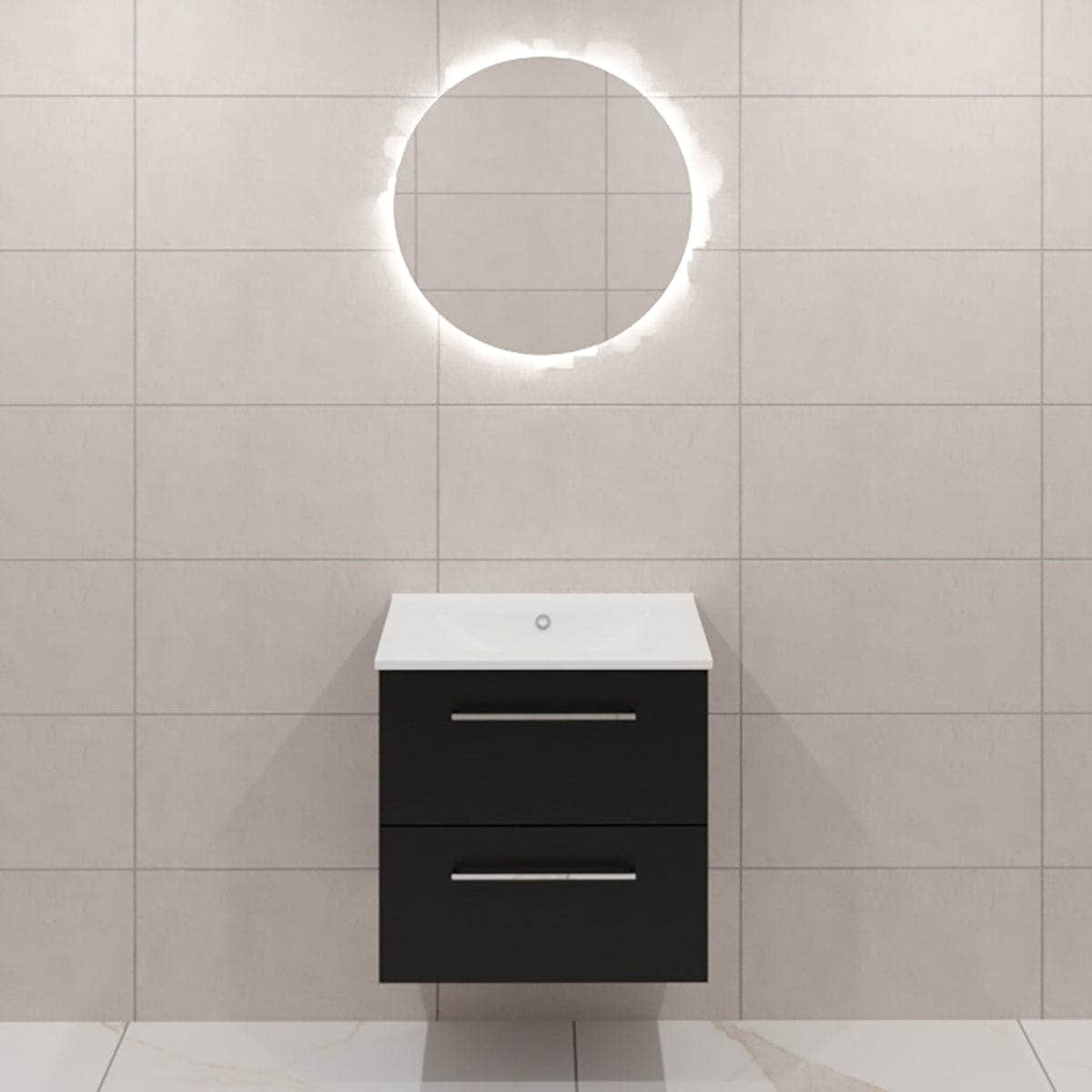 Dansani Mido+ Møbelpakke Servantskap med servant Svart struktur / 60cm / Corona rundt Dansani Møbelpakke bad BUN-MMA-2329-C