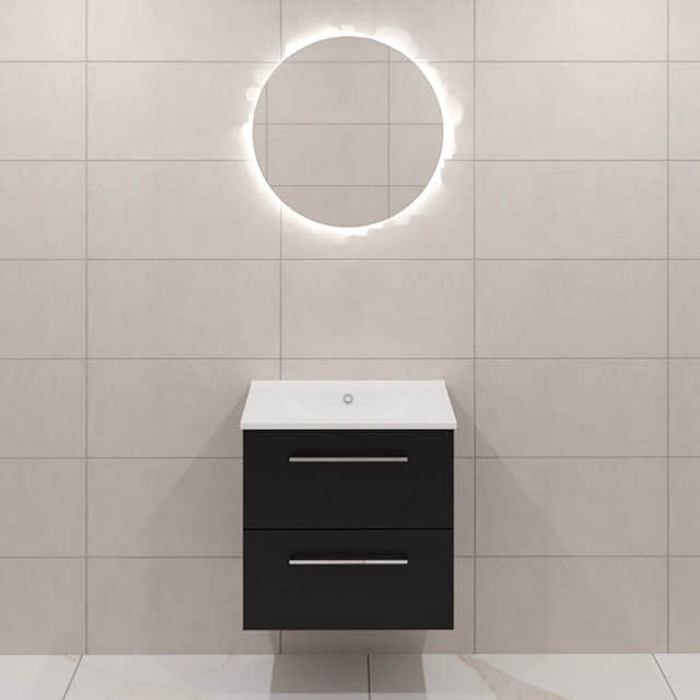 Dansani Mido+ Møbelpakke Servantskap med servant Svart struktur / 60cm / Corona rundt Dansani Møbelpakke bad BUN-MMA-2329-C
