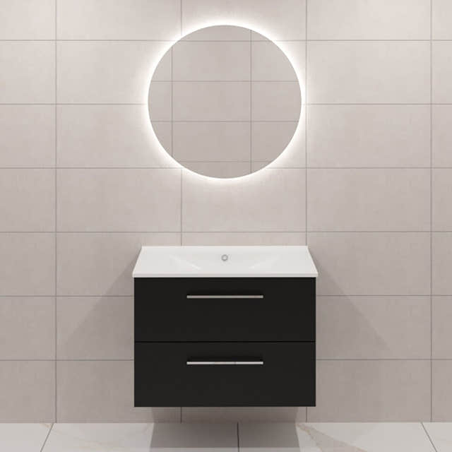 Dansani Mido+ Møbelpakke Servantskap med servant Svart struktur / 80cm / Corona rundt Dansani Møbelpakke bad BUN-MMA-2429-C