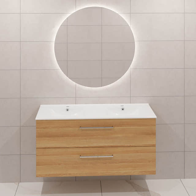 Dansani Mido+ Møbelpakke Servantskap med servant Varm eik / 120cm dobbel / Corona rundt Dansani Møbelpakke bad BUN-MMA-2755-C