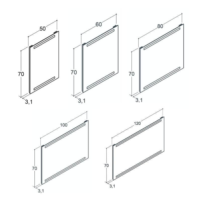Dansani Mido+ Repeat LED Baderomsspeil B50-120xH70cm Dansani Baderomsspeil