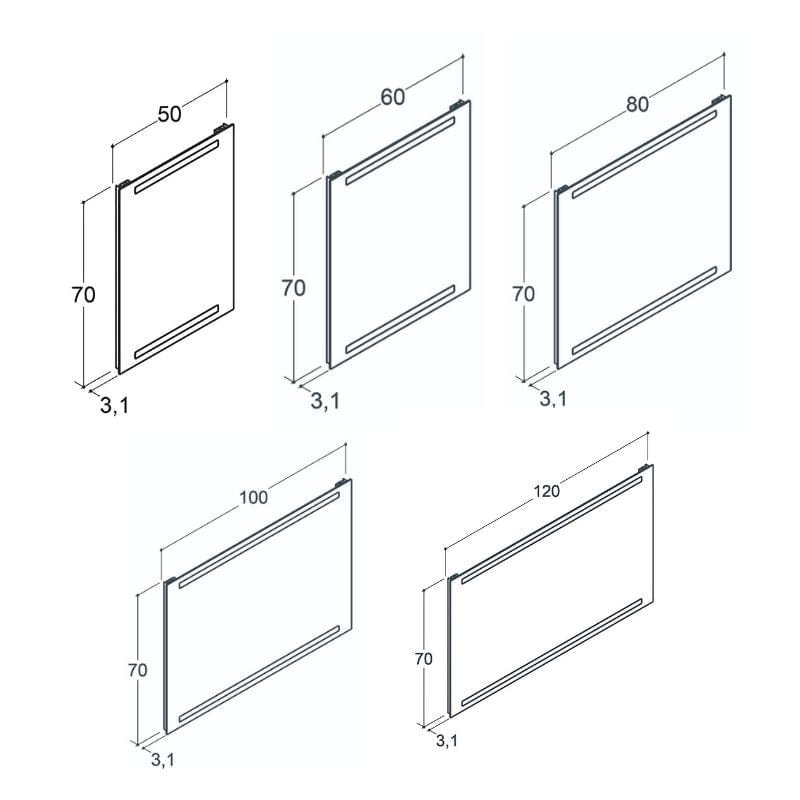 Dansani Mido+ Repeat LED Baderomsspeil B50-120xH70cm Dansani Baderomsspeil