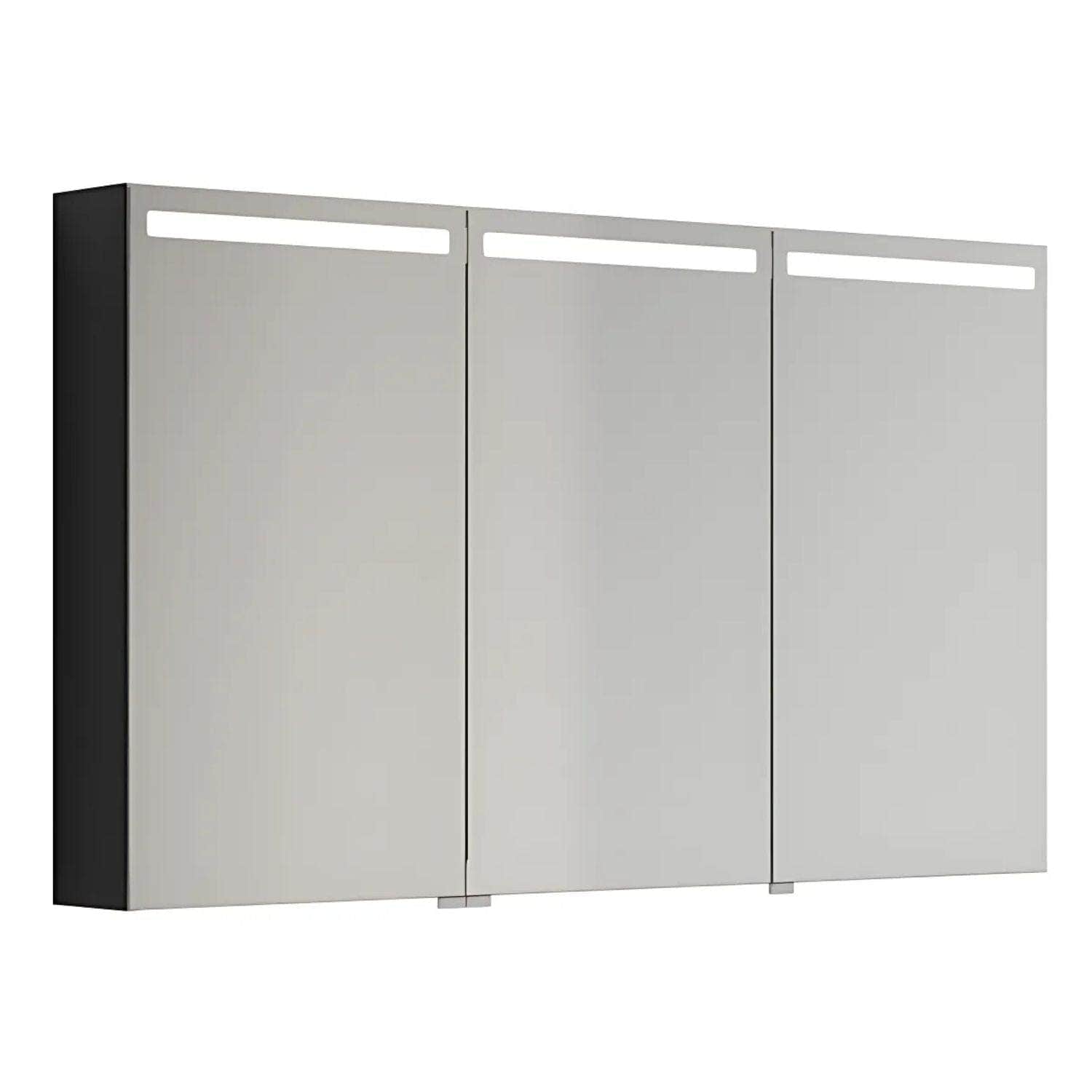 Dansani Mido+ Top Speilskap LED B50-120xH70,4cm Svart struktur / 120 cm 3 dører Dansani Speilskap DA-S513-129