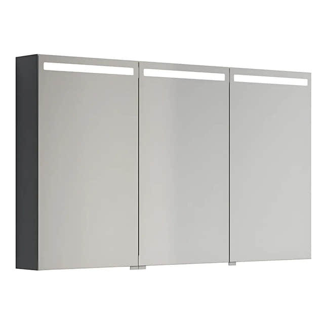 Dansani Mido+ Top Speilskap LED Grå matt / 120 cm 3 dører Dansani Speilskap DA-S513-103