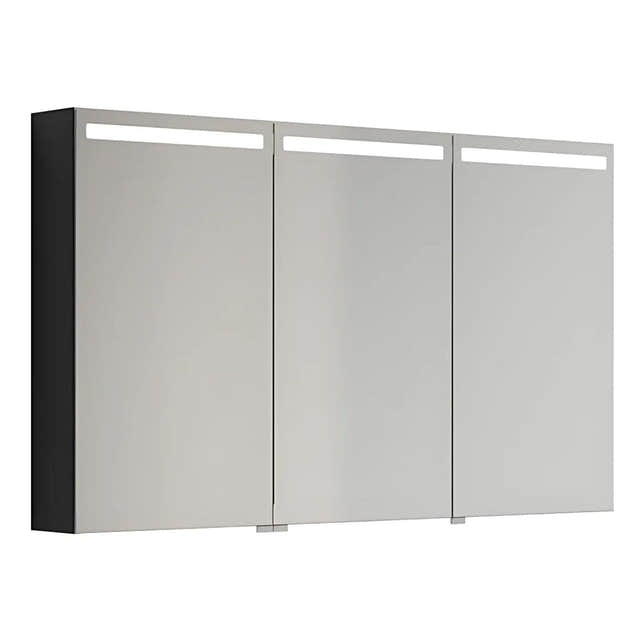 Dansani Mido+ Top Speilskap LED Svart struktur / 120 cm 3 dører Dansani Speilskap DA-S513-129