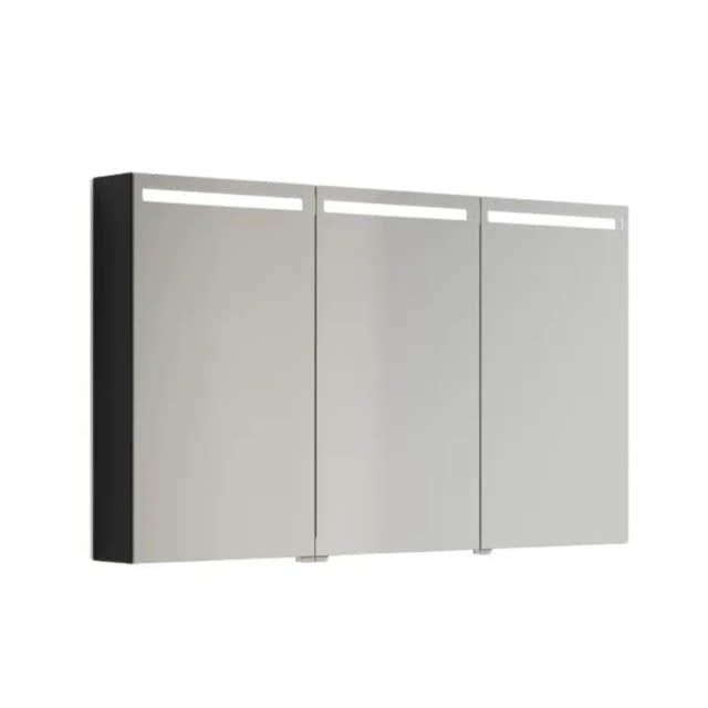 Dansani MIDO+ Top Speilskap LED Svart struktur / 120 cm 3 dører Dansani Speilskap DA-S513-129