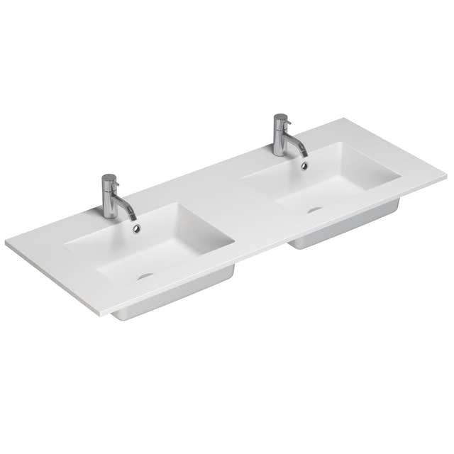 Dansani Minore Servant B60-120xH1,5xD45,5cm Hvit matt / 120cm dobbel / Ja Dansani Baderomsservant DA-337112203