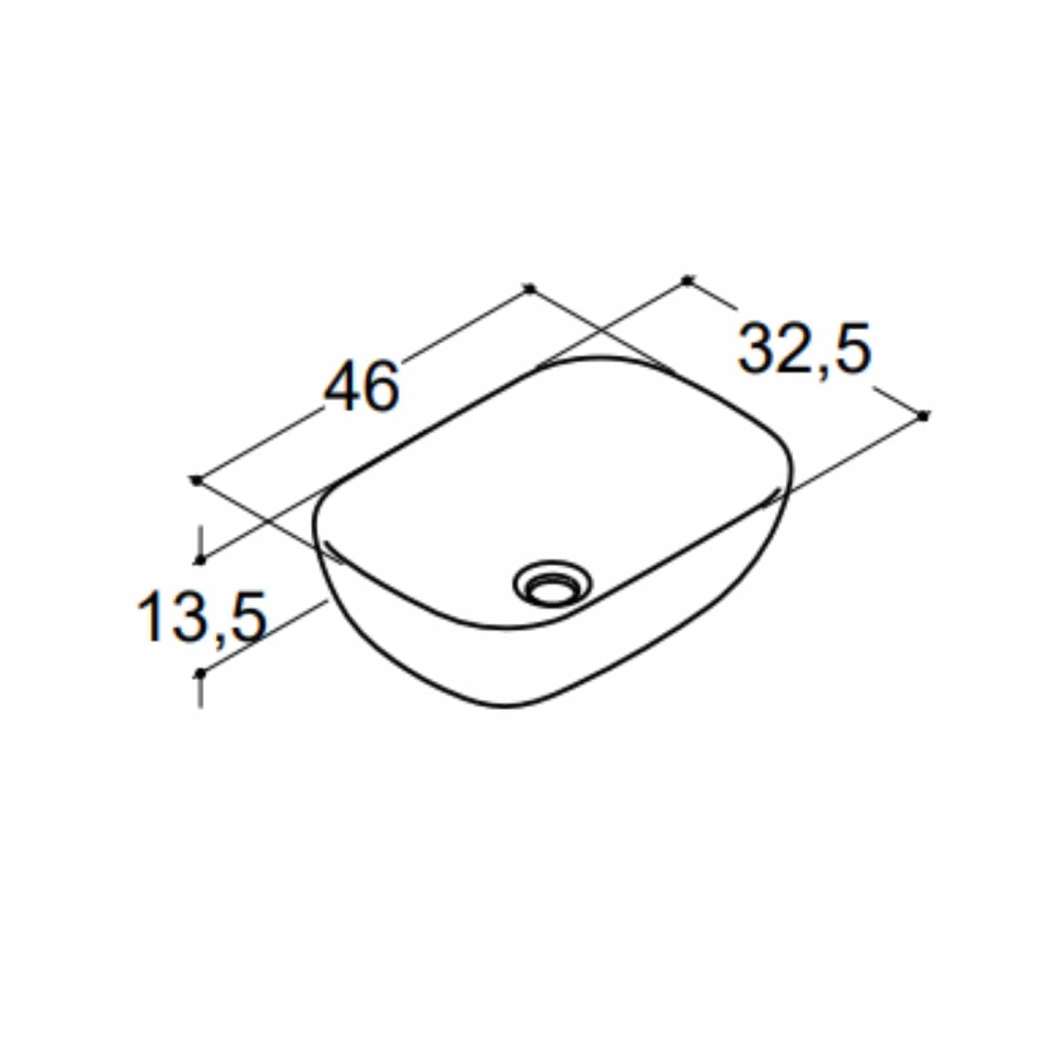 Dansani Stadium Servant Ø46cm, porselen Hvit blank Dansani Baderomsservant DA-101105003