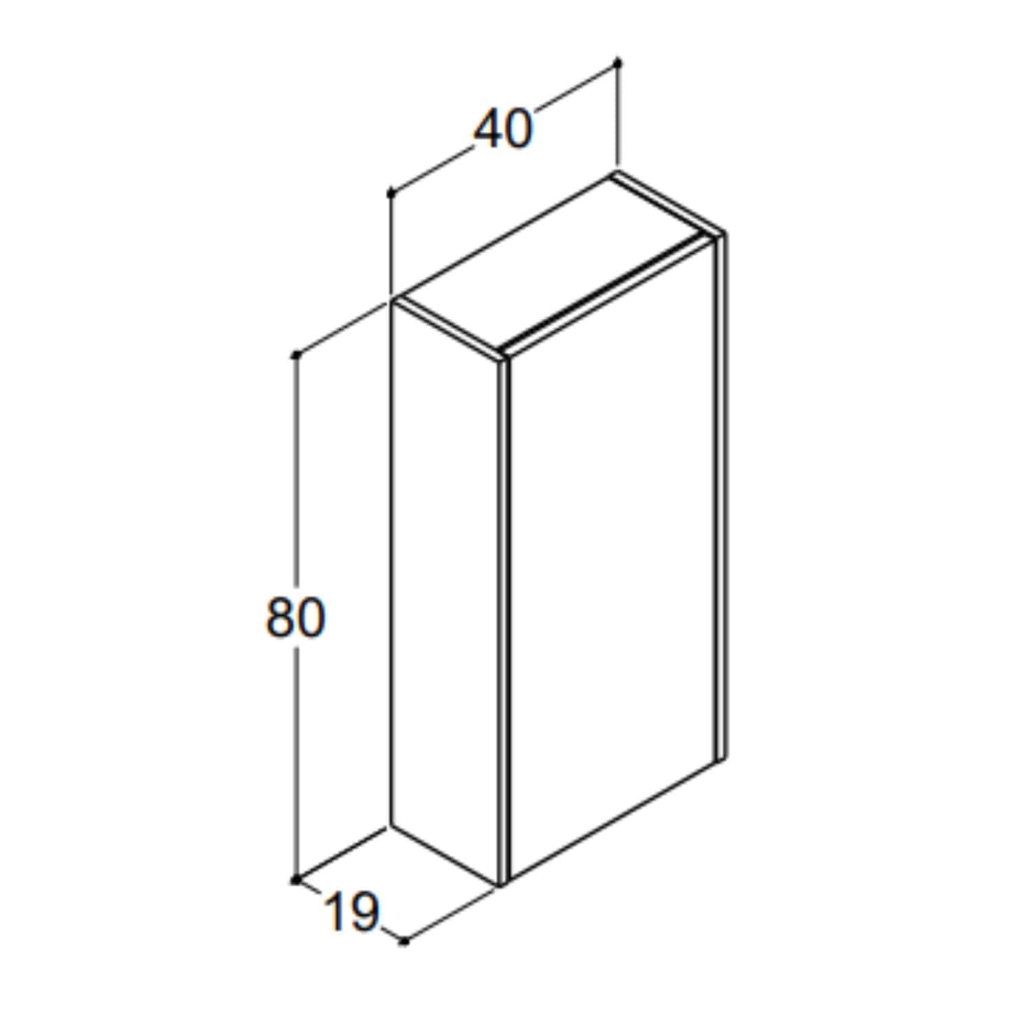 Dansani You Overskap 1 dør B40xH80xD19cm - Glatt Dansani Sideskap bad