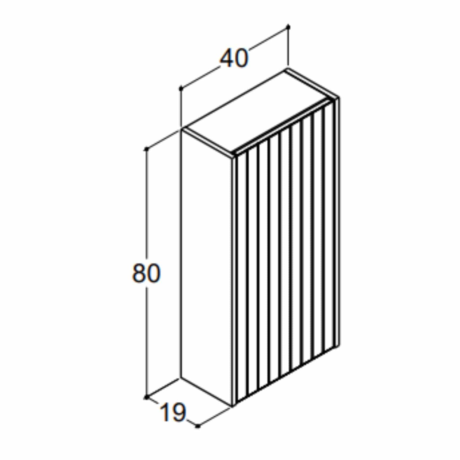 Dansani You Overskap 1 dør B40xH80xD19cm - Lamel Dansani Servantskap
