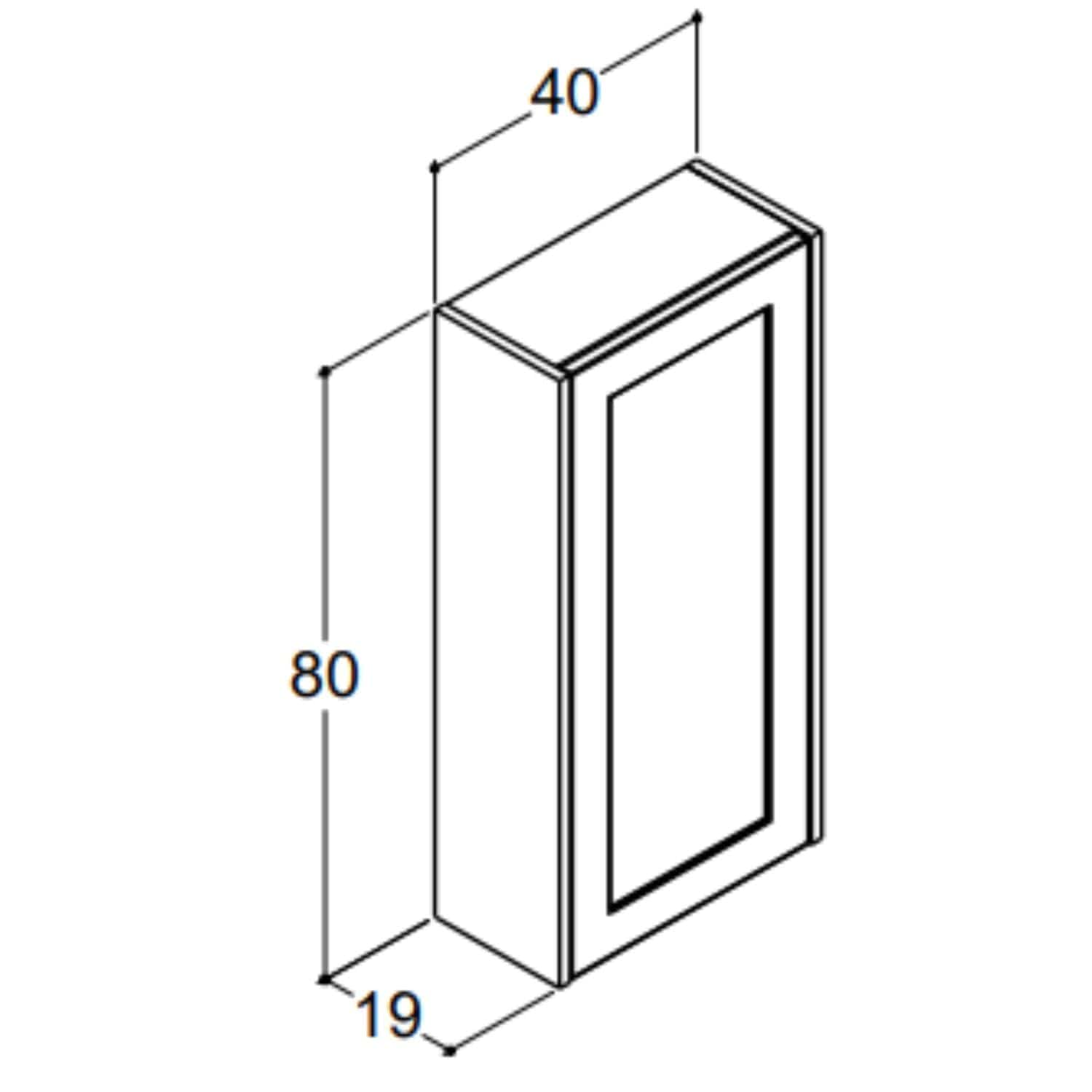 Dansani You Overskap 1 dør B40xH80xD19cm - Ramme Dansani Sideskap bad