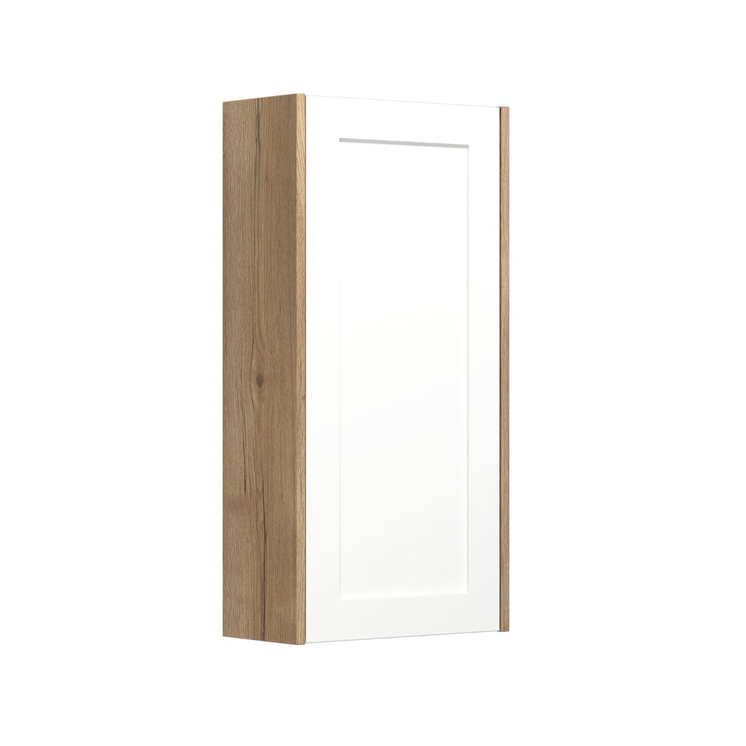 Dansani You Overskap 1 dør B40xH80xD19cm - Ramme Natur eik/Hvit matt / Høyre Dansani Sideskap bad DA-V49-3114