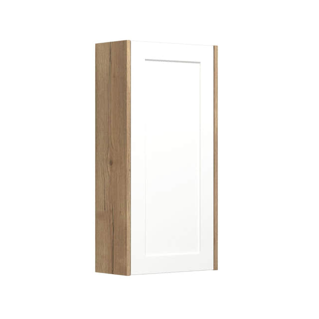 Dansani You Overskap 1 dør B40xH80xD19cm - Ramme Natur eik/Hvit matt / Høyre Dansani Sideskap bad DA-V49-3114