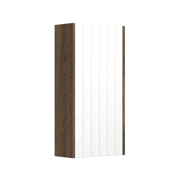 Dansani You Overskap 1 dør B40xH80xD19cm - Rillet Brun eik/NCS farge / Høyre Dansani Sideskap bad DA-V49-4193