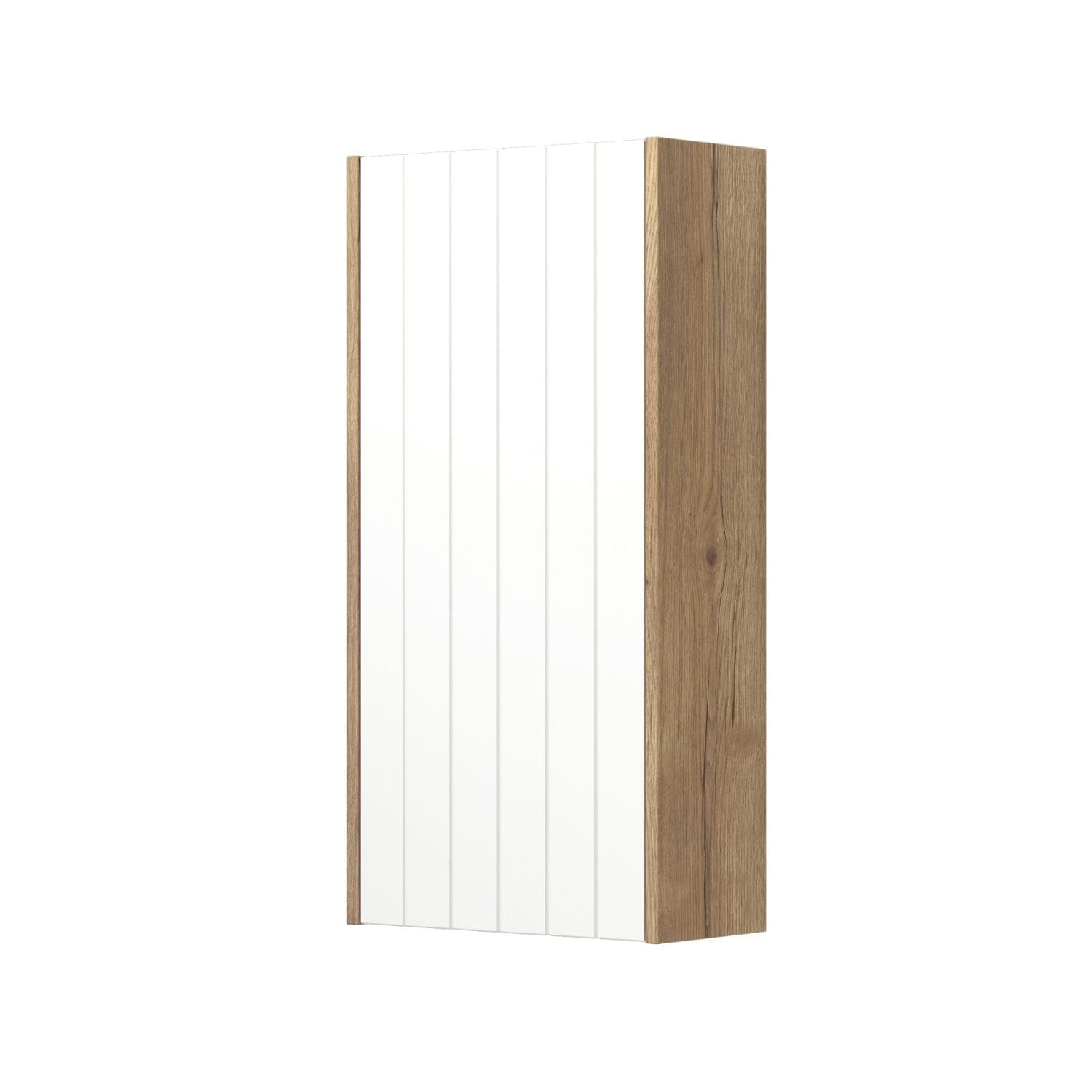 Dansani You Overskap 1 dør B40xH80xD19cm - Rillet Natur eik/NCS farge / Venstre Dansani Sideskap bad DA-V49-4292
