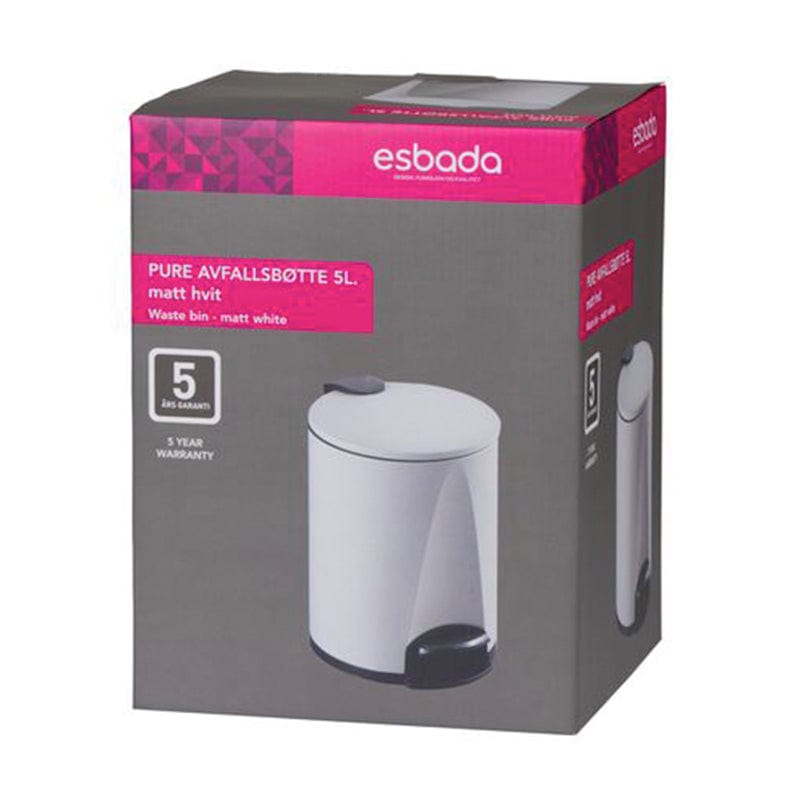 Esbada Pure pedalbøtte 5L Esbada Søppelbøtte