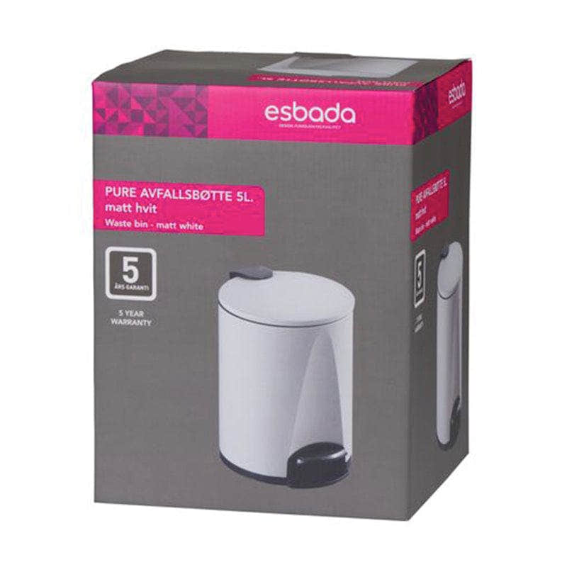 Esbada Pure pedalbøtte 5L Esbada Søppelbøtte