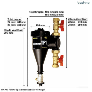 Fernox Filter Total TF-1 med Filter Fluid + Protector Pakke
