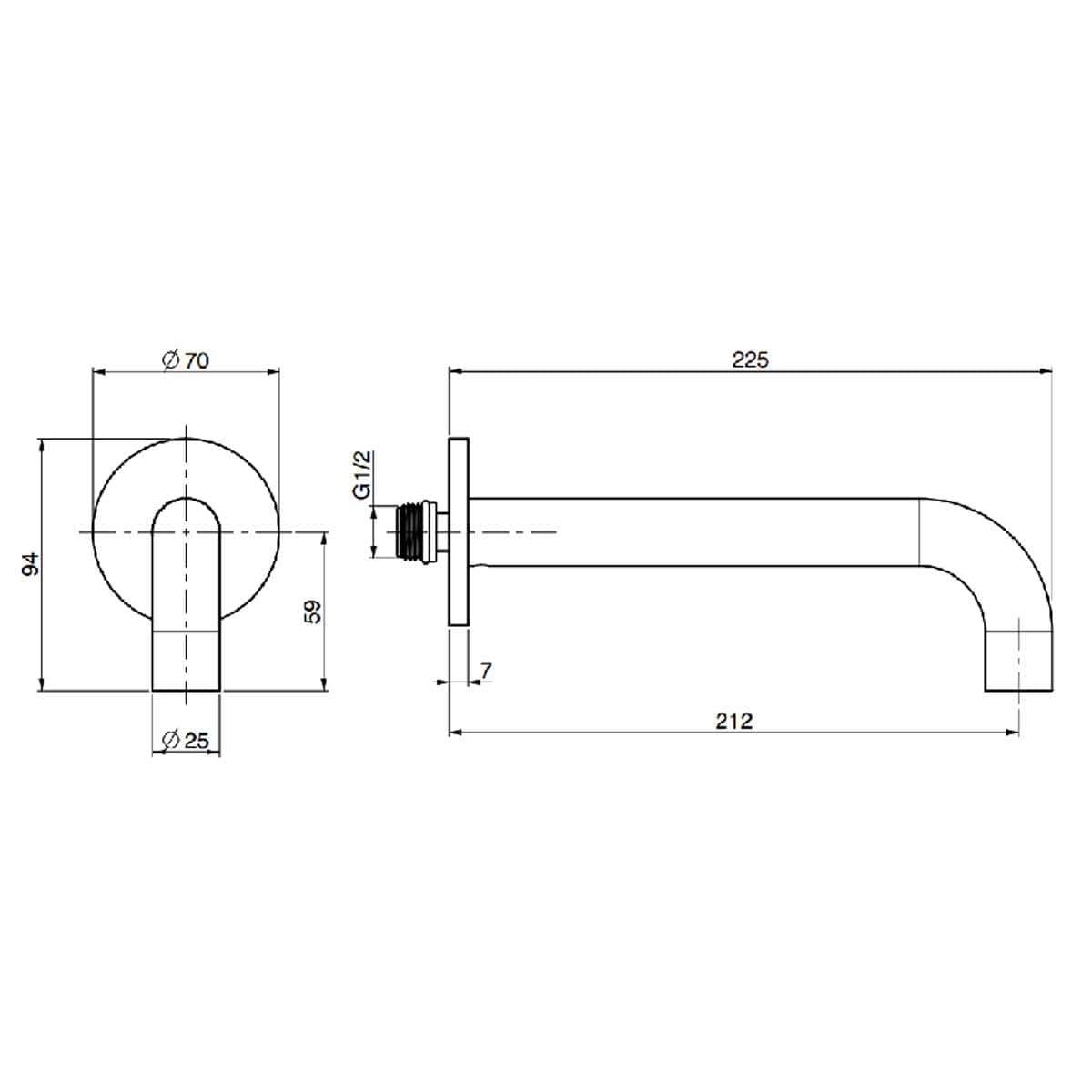 Fima Badekartut Circolo F2929 Rund L22,5cm Krom Fima Blandebatteri innbygging GRO-4501687