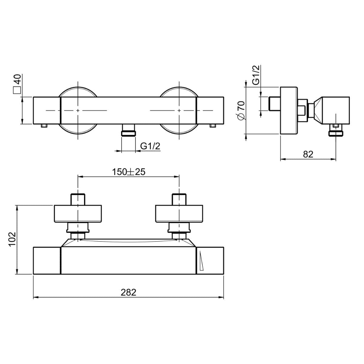 Fima Dusjbatteri Zeta F4245 Krom Fima Dusjbatteri GRO-4405056
