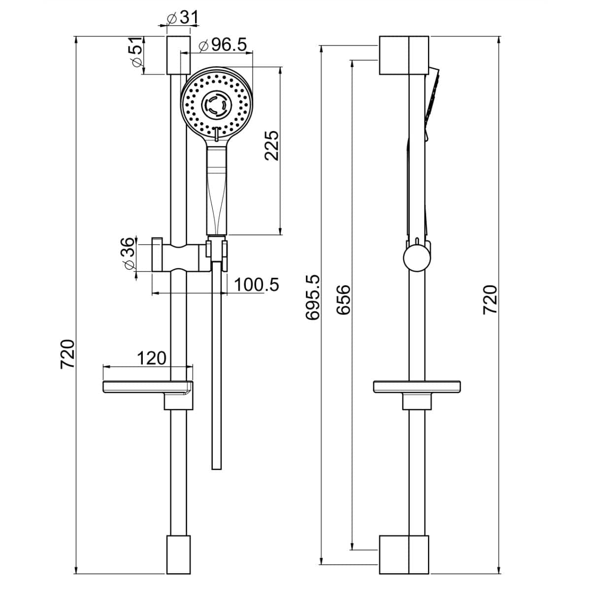 Fima Dusjsett Universal F2679 3-spray Krom Fima Dusjsett GRO-4405061