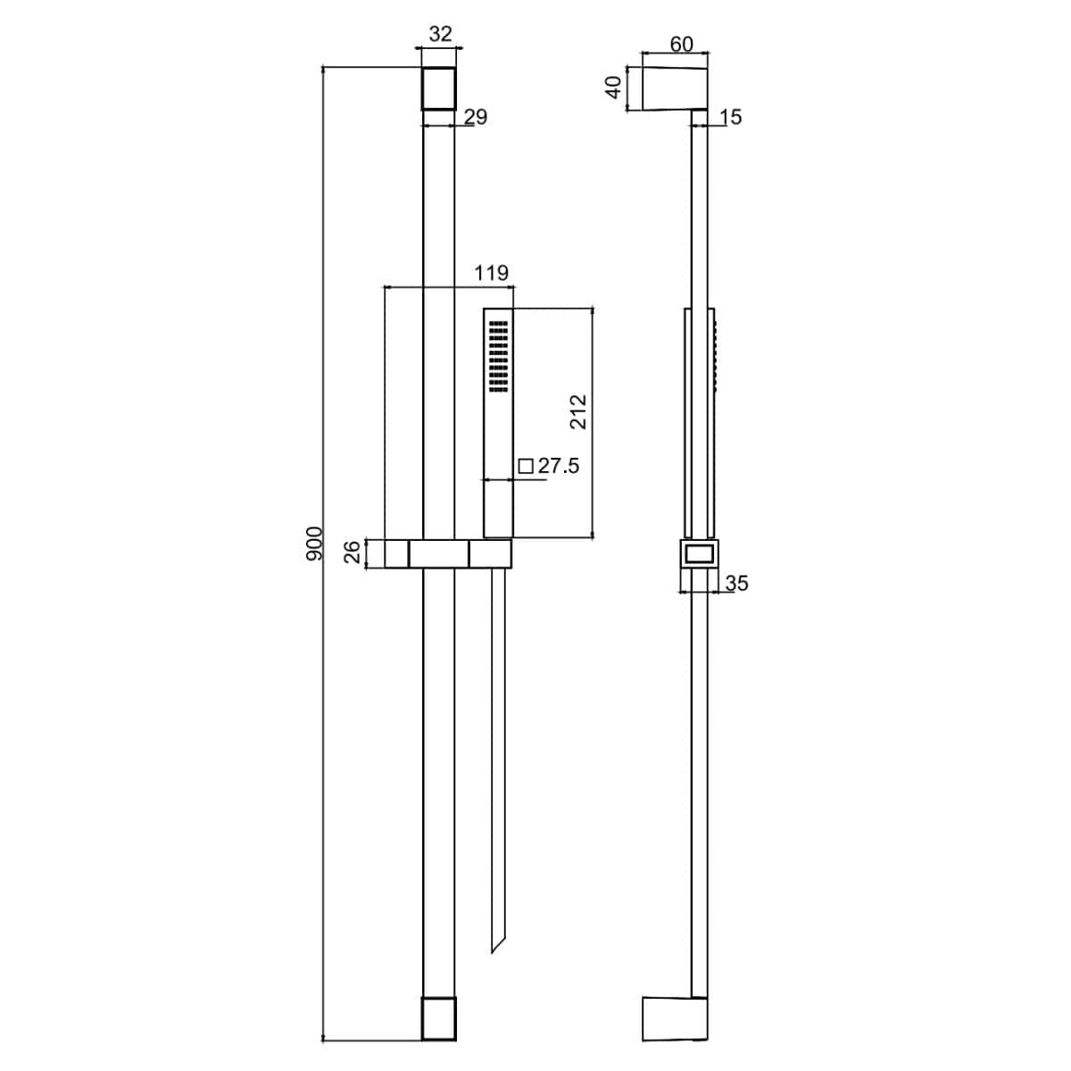 Fima Dusjsett Zeta F2443 Kubisk Hånddusj Krom Fima Dusjsett GRO-4405063
