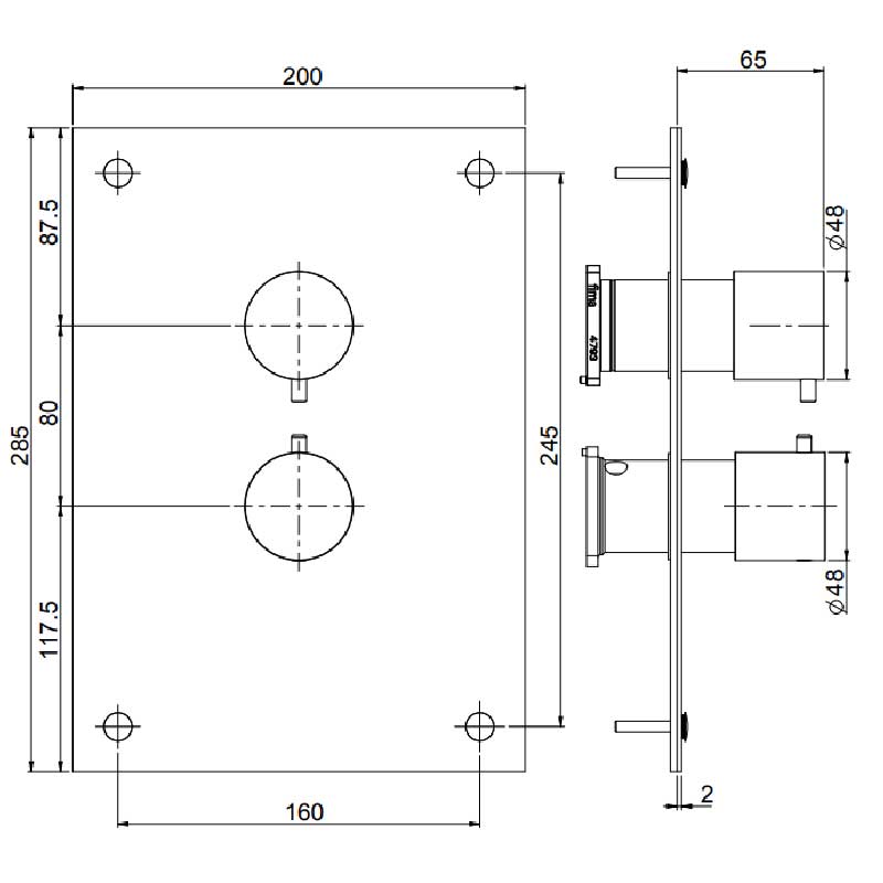 Fima Frontpanel Circolo Dusj Innbygging F4410 20x28,5cm Fima Blandebatteri innbygging