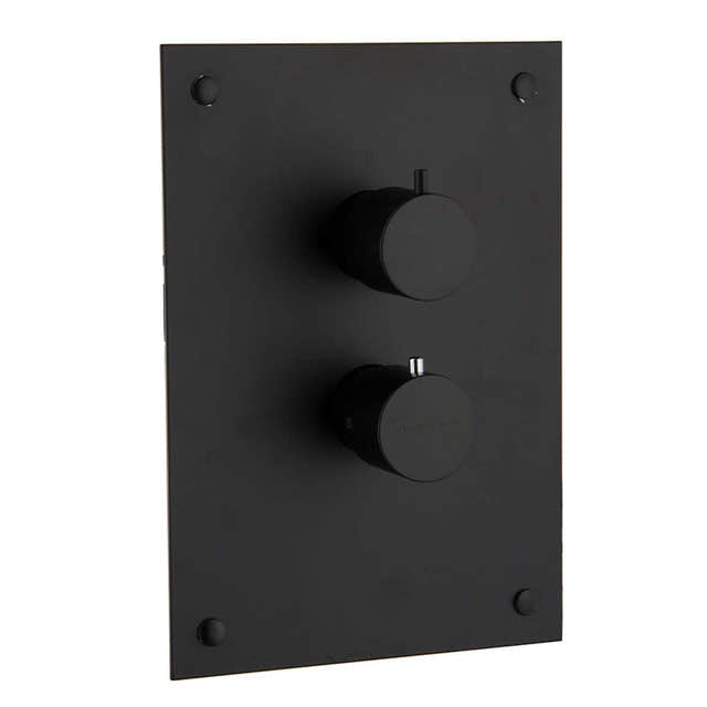 Fima Frontpanel Circolo Dusj Innbygging F4410 20x28,5cm Svart matt Fima Blandebatteri innbygging GRO-4365252