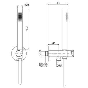 Fima Circolo F2287 Hånddusj med slange og veggfeste