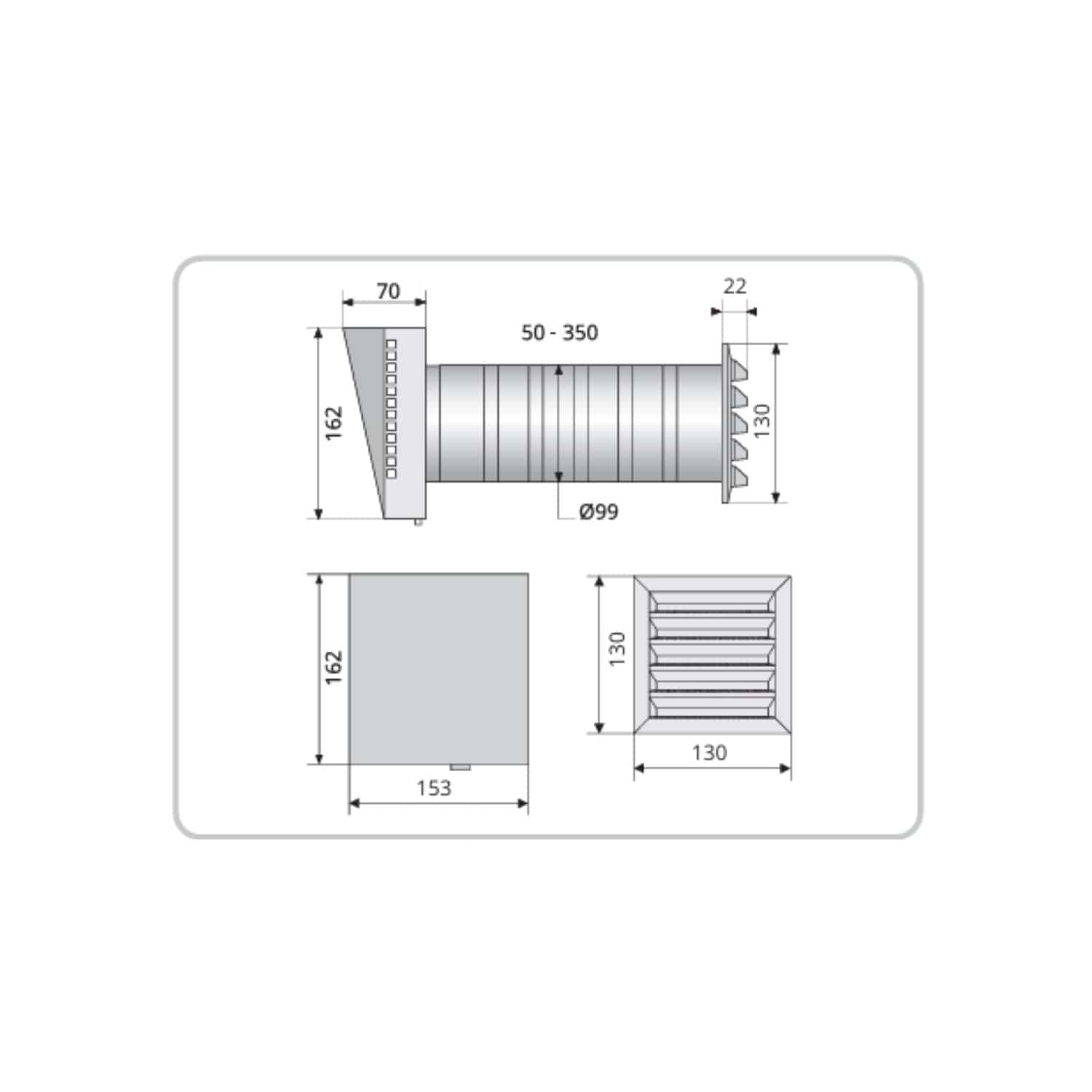 Flexit Aero 100K Friskluftsventil Ø100mm Flexit FL-121398