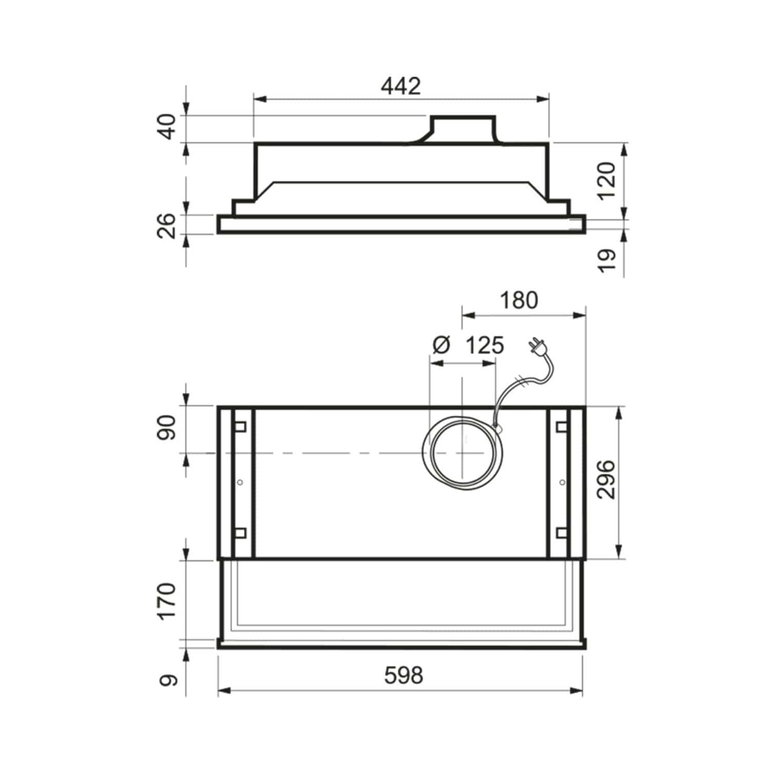 Flexit Fondue-M Slimline Kjøkkenvifte Hvit Flexit Kjøkkenvifte FL-13655
