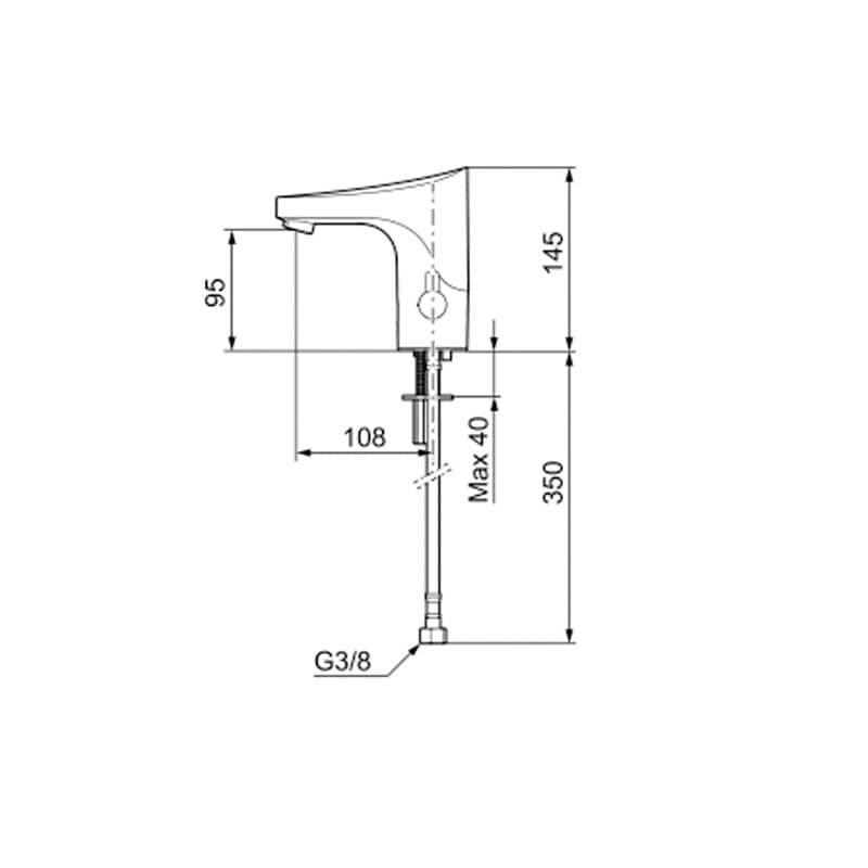 FM Mattsson 9000E Tronic Servantbatteri berøringsfri FM Mattsson Servantbatteri